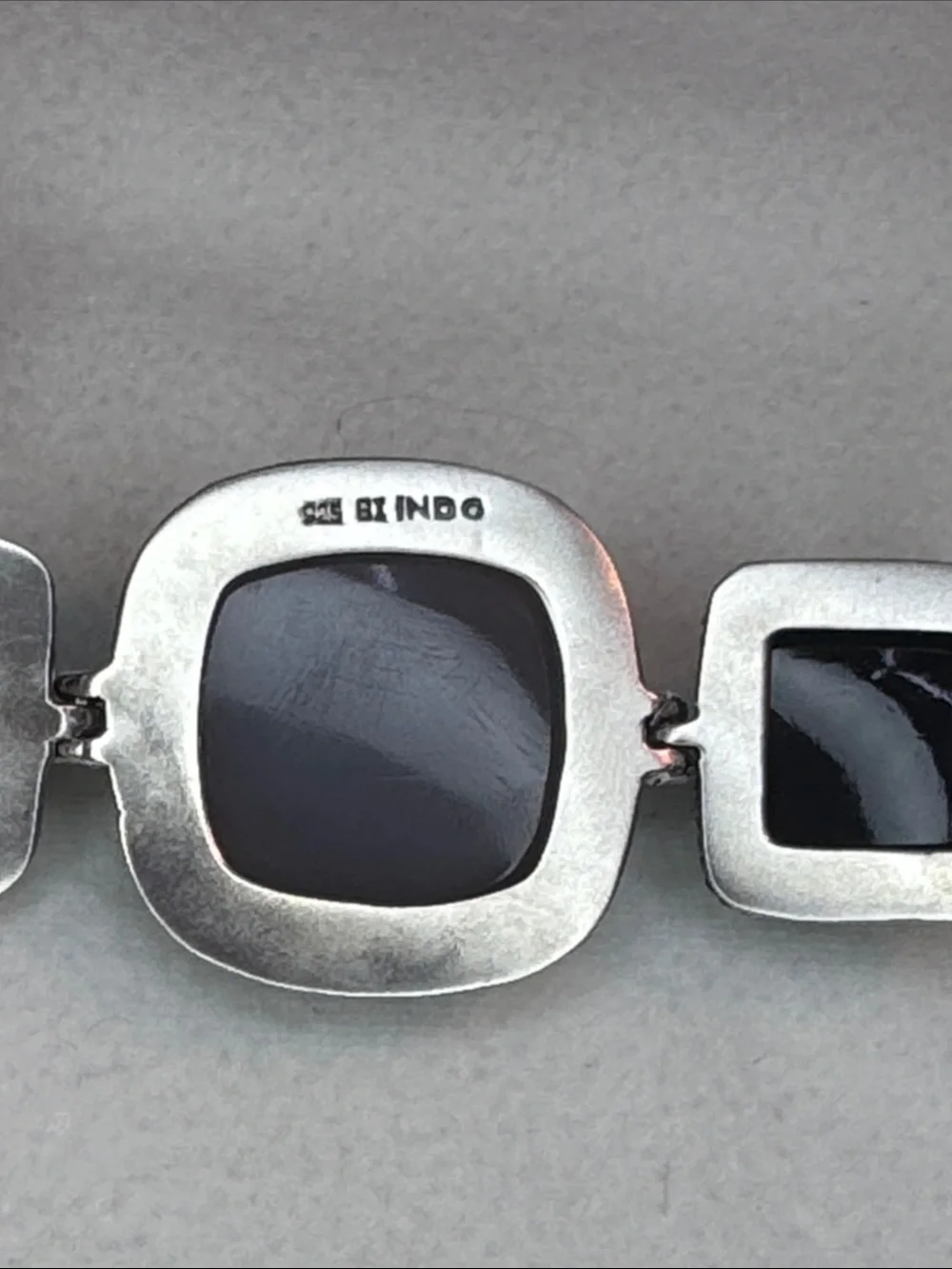 Sterling silver black agates and  Druzy Bracelet